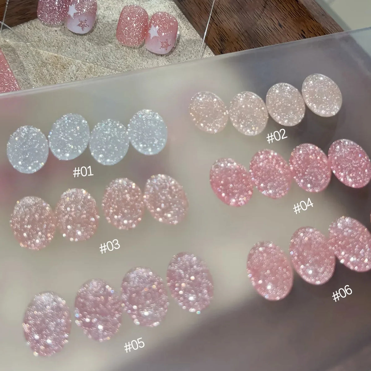 1-12pcs WS Summer Autumn Nails Flashing Reflective Disco Pink Blue White Broken Diamond Gel Nail Polish Nail Art Nail Supplies