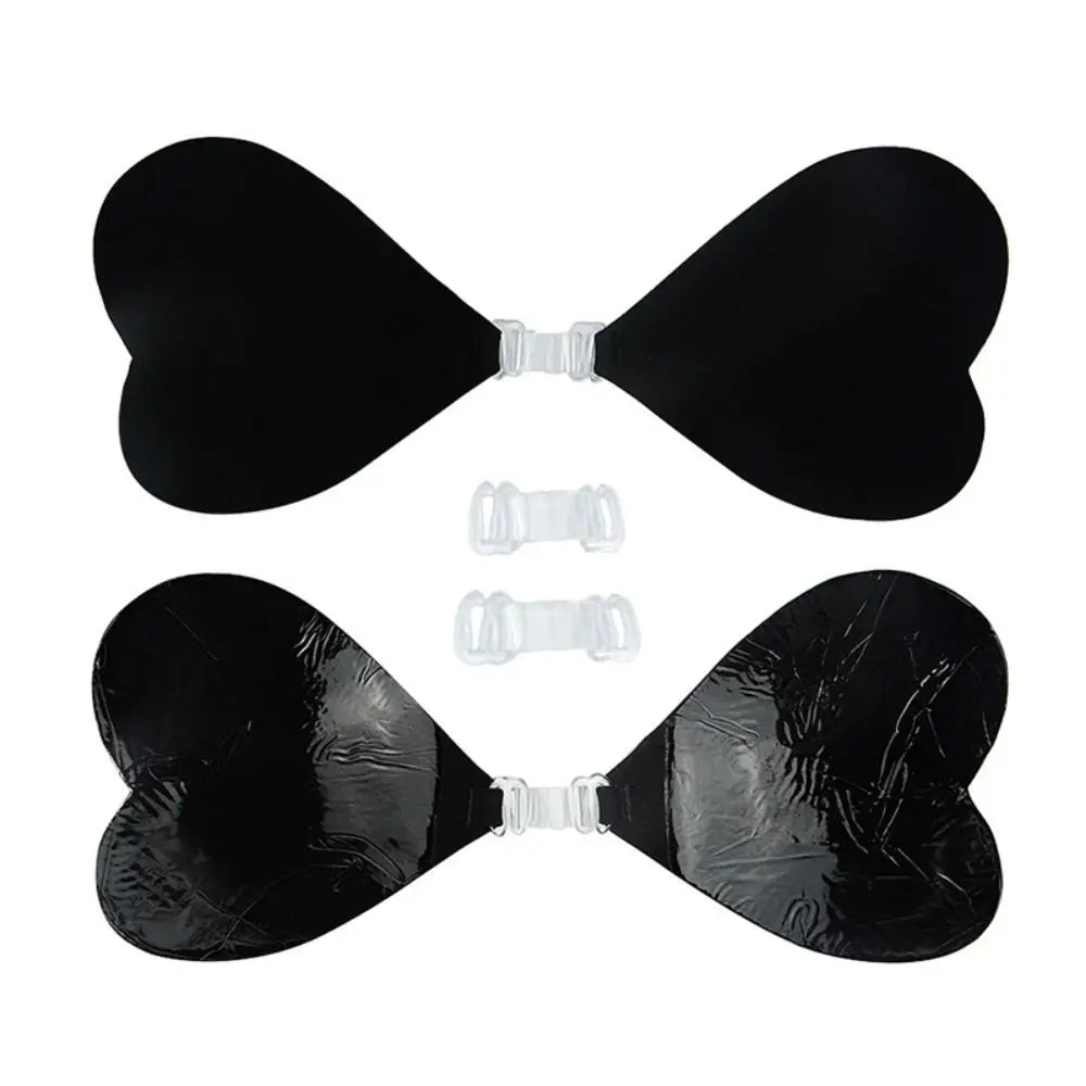 1PC Heart Shaped Adhesive Bra Invisible Breast Patch Women Wedding Dress With Small Breasts Gathered Breathable Breast Patch