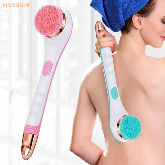 Electric Bath Brush Back Scrubber Rotating Shower Brush Body Brush Set Handle Deep Cleansing Exfoliation Massaging Spin Brush
