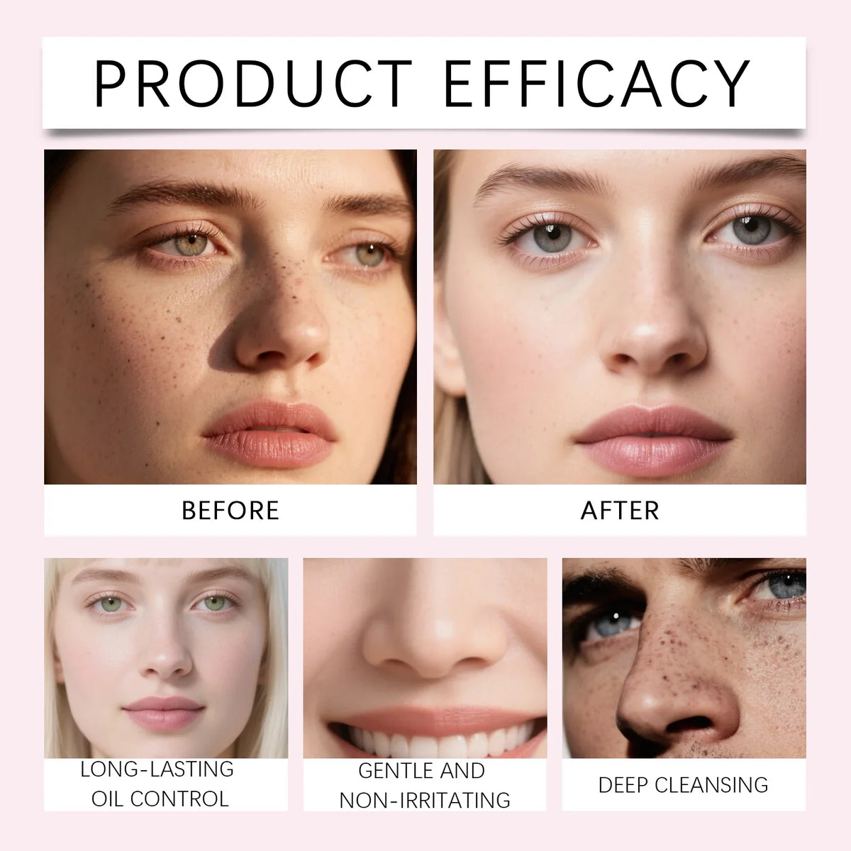 HOYGI Hydrolyzed Collagen Facial Cleanser Foam Deep Cleaning Remove Acne Oil Control Gentle Exfoliating Shrink Pores Face Wash