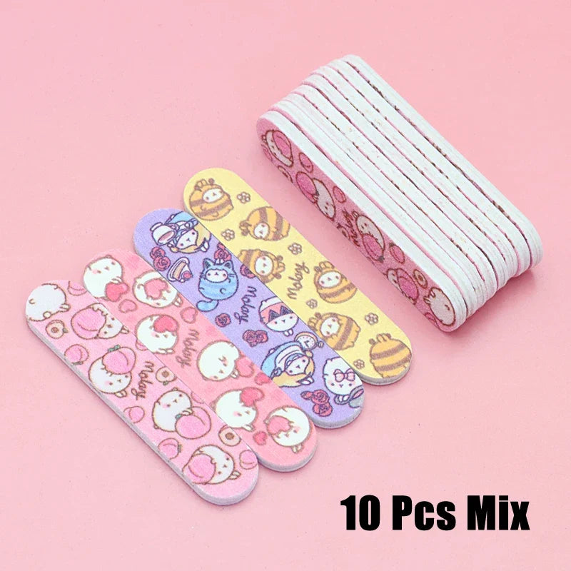 5/10Pcs/Lot Mini Nail Files Professional Material Nails Double Sided Plastic Pedicure Manicure Buffing Polishing Beautiful Tools