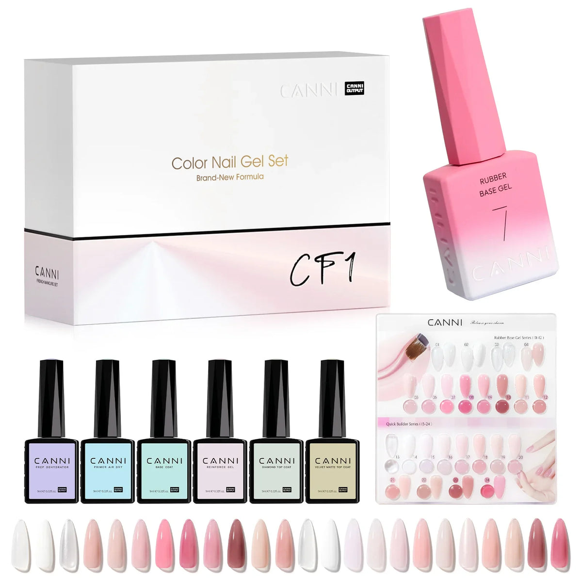9ml CANNI CC8 HEMA FREE Nail Gel Polish Kit Nail Manicure Full Coverage Solid Color Summer Nails Soak off UV LED Nail Gel Set