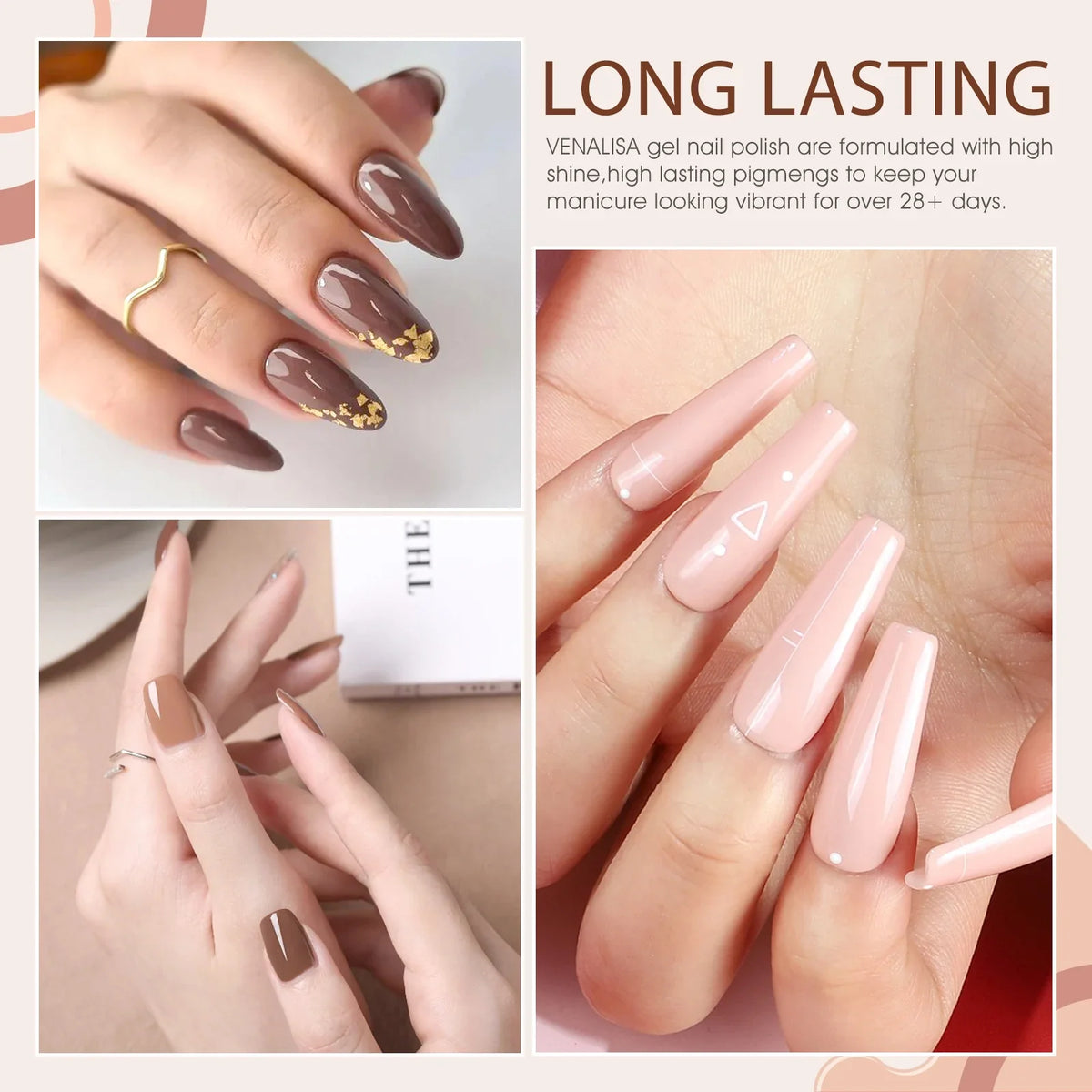 6pcs Venalisa Construction Gel Kit Stronger Jelly Color Reinforce Natural Nail Varnish Rubber Base Color Series Nude Collection