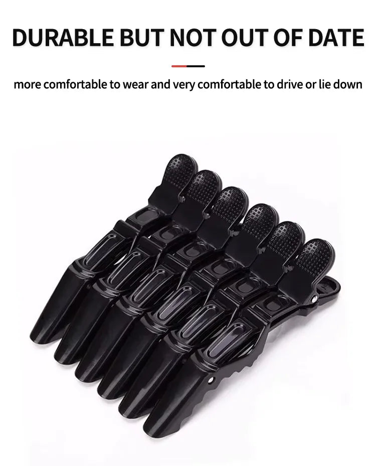 6Pcs Hairdressing Alligator Clip Salon Perm Hair Dye Plastic Hairpin Wig Clip Haircut Partition Styling Clip Supplies