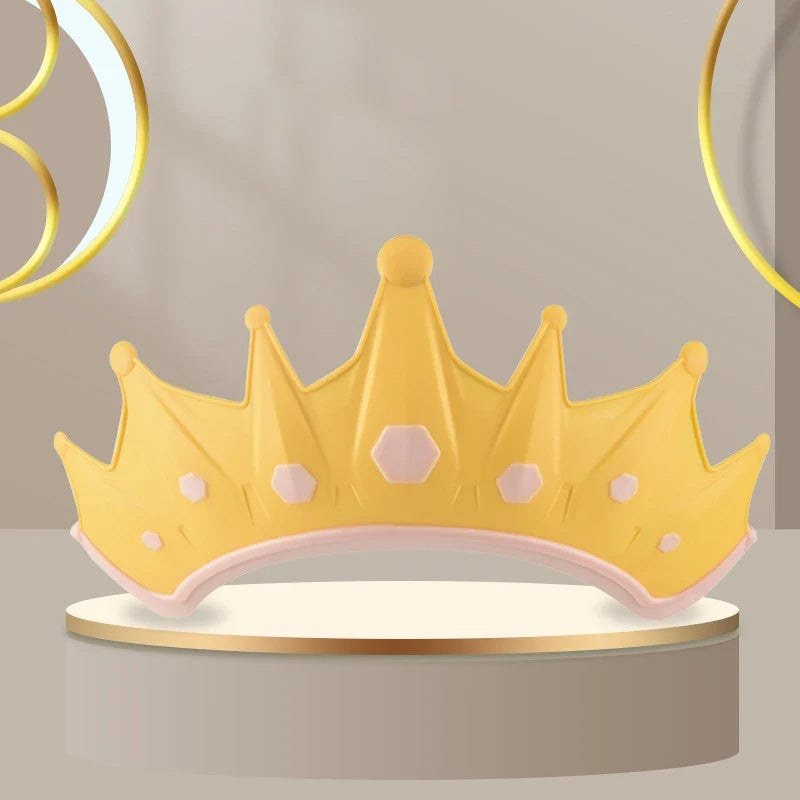 Children Waterproof Shampoo Cap Crown Baby Shower Cap Adjustable Size Cartoon Bath Visor Infant Hair Shield Ear Protection