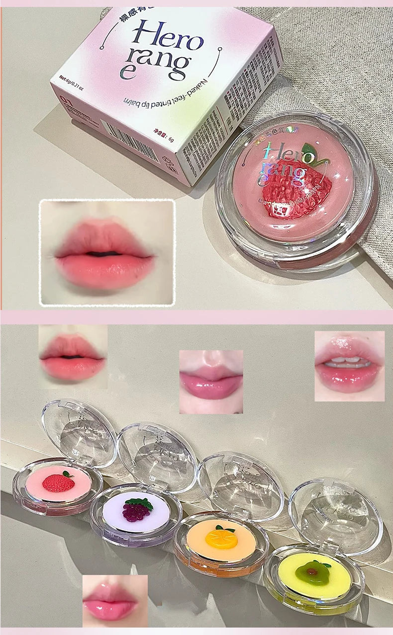 Herorange Tinted Lip Balm Moisturizing Anti-Dry Reduces Lip Lines for Autumn Winter