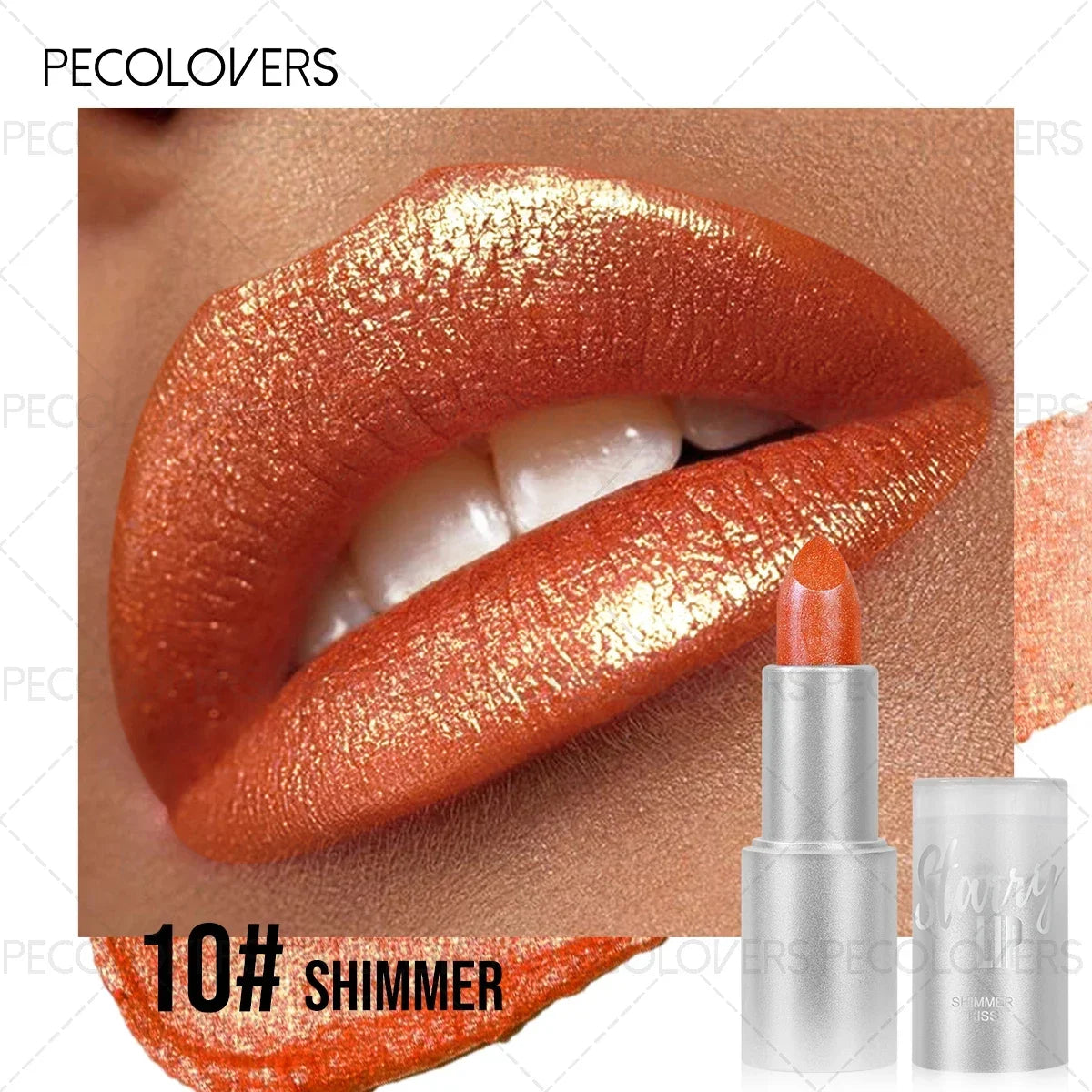 1PC Moisturizing Pearlescent Shimmer Lipstick, Glittering Purple/pink Tones, Soft Texture, Non-stick Cups, Silky, Christmas Gift