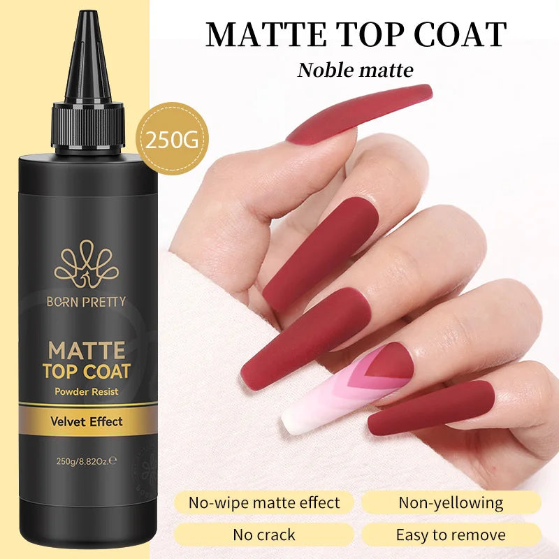BORN PRETTY 250g Super Strong Nail Glue For False Nail Tips Press On Nails Refilled Package Base Gel Top Coat Matte Top Coat