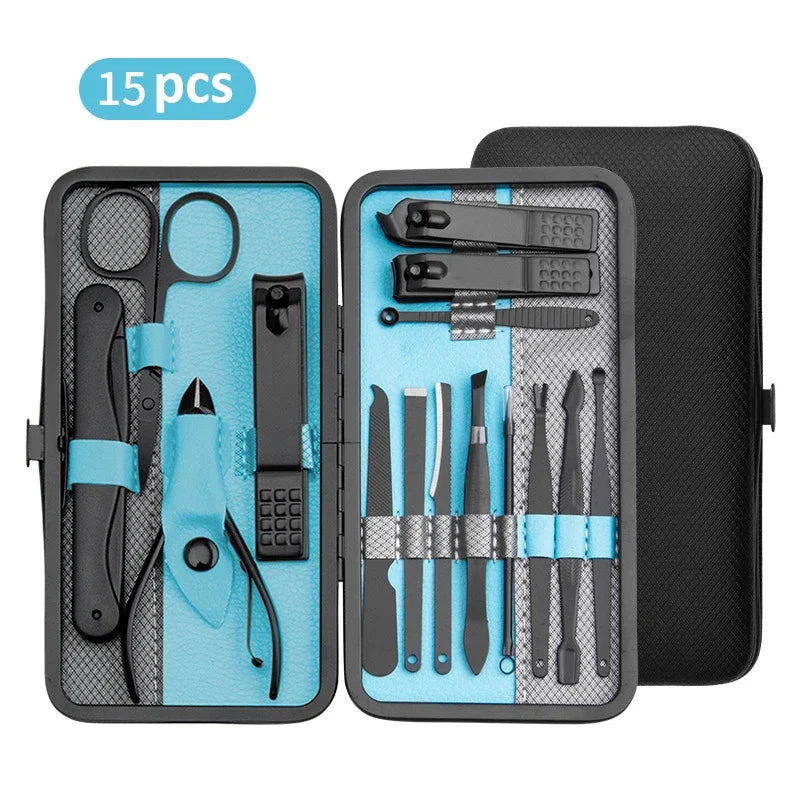 10/15/25Pcs Professional Manicure Set Stainless Steel Nail Clippers Set Idea Packing Manicure Kits Scissors Makeup