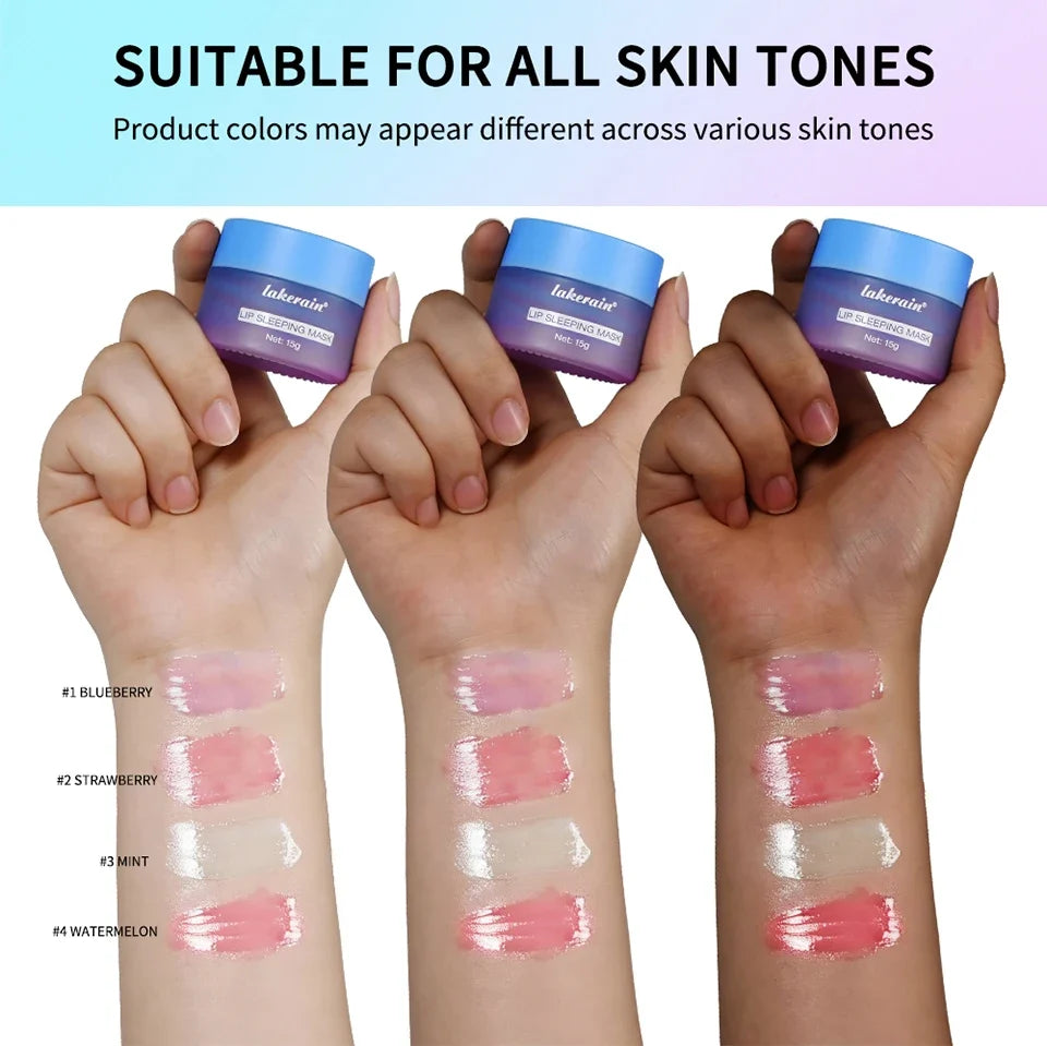Blueberry Lip Sleeping Mask Overnight Dual Color Hydration For Dry Cracked Skin Reduces Fine Lines Moisturizing Nourish Lip Care