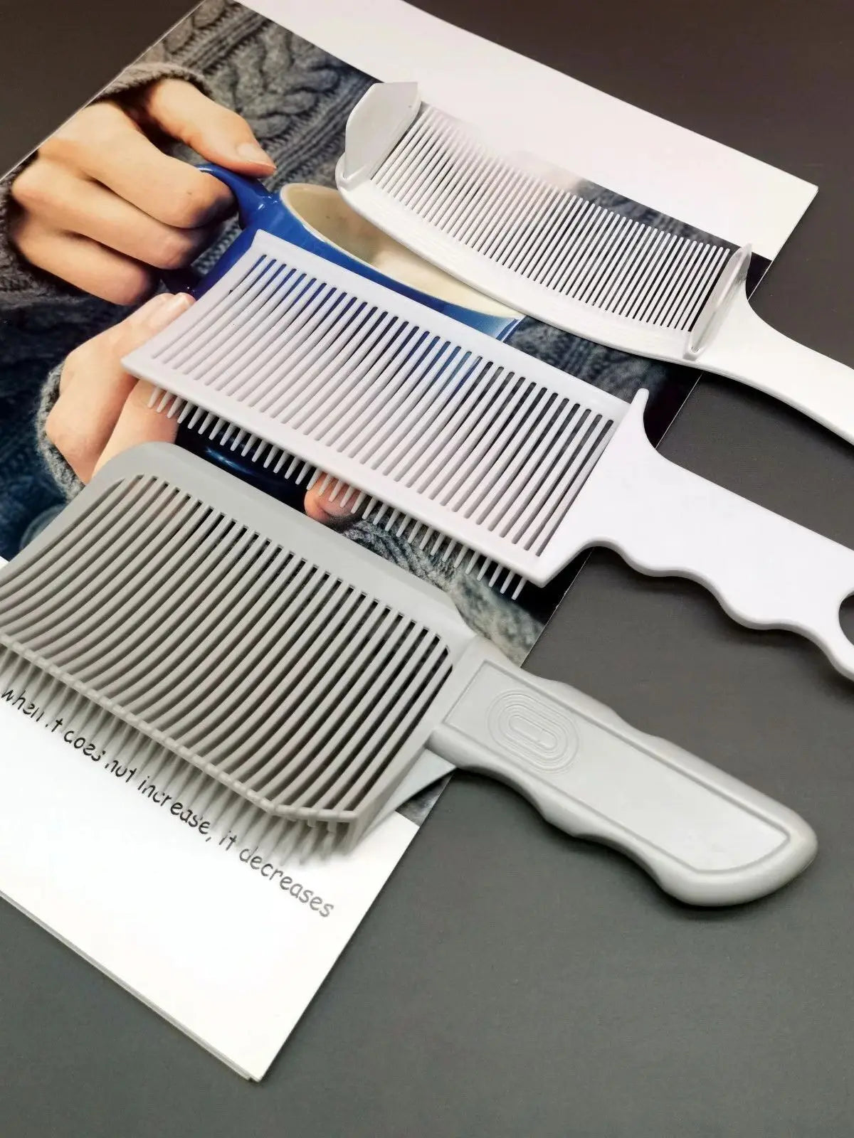 1/2/3Pcs Barber Hair Comb Fading Styling Flat Top Hair Cutting Fade Comb Men Hairdresser Fade Salon Accessories Tools