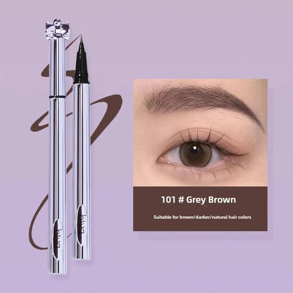 Biya Microblade Liquid Eyebrow Pen Waterproof Sweatproof Long-Lasting Brow Pencil 0.8g Ultra-Fine Tip Long-Lasting Eye Brow Make
