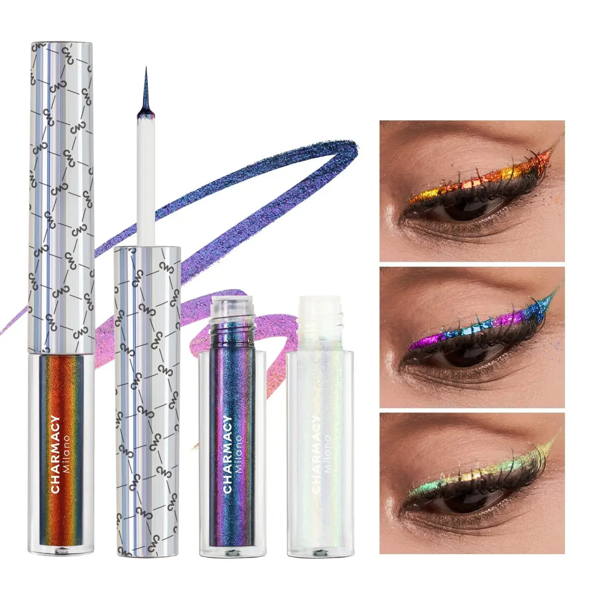 CHARMACY New 8 Color Duochrome Eyeliner Set High Pigment Glitter Eyeliner Set Waterproof Liquid Eye Liner For Women Cosmetics