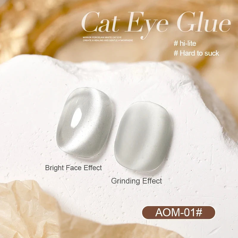 AS 15ml Mint Green Color Cat Magnetic Gel Nail Polish Sparkle Glitter Gel Varnish Semi Permanent for Summer Manicure DIY Gift