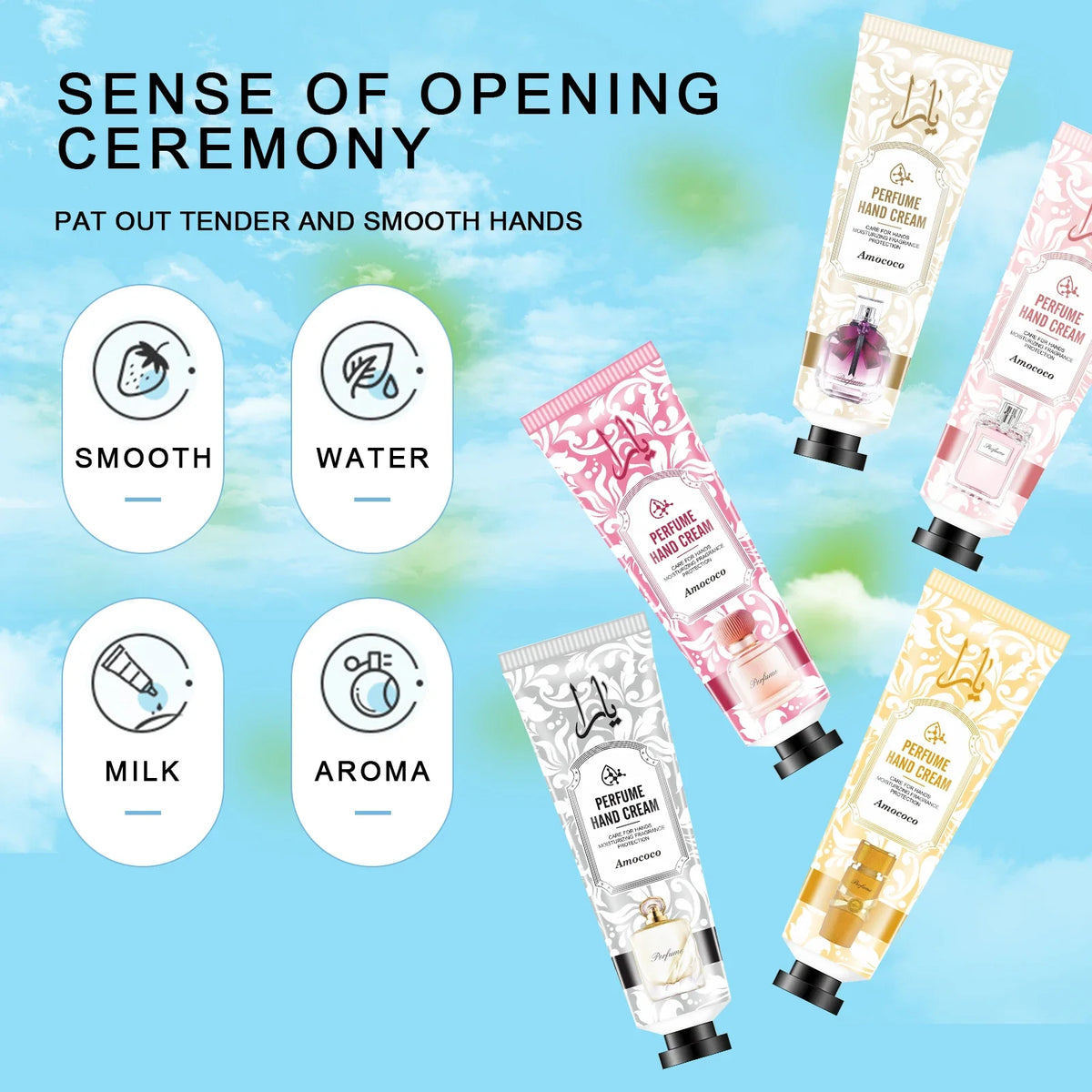 Amococo Perfume Hand Cream Set Moisturizing Hand Lotion Gift Box For Women Travel Size Hand Care Kit