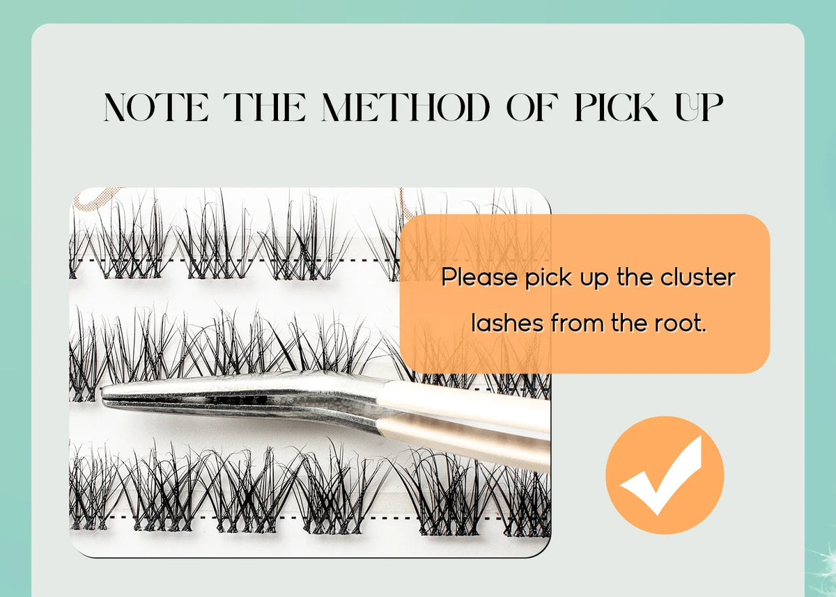 Individual Lashes Cluster C Curl Mix Lash Clusters 3D Wispy DIY Eyelash Extension 0.1mm Super Thin Band Resuable Natural Lashes