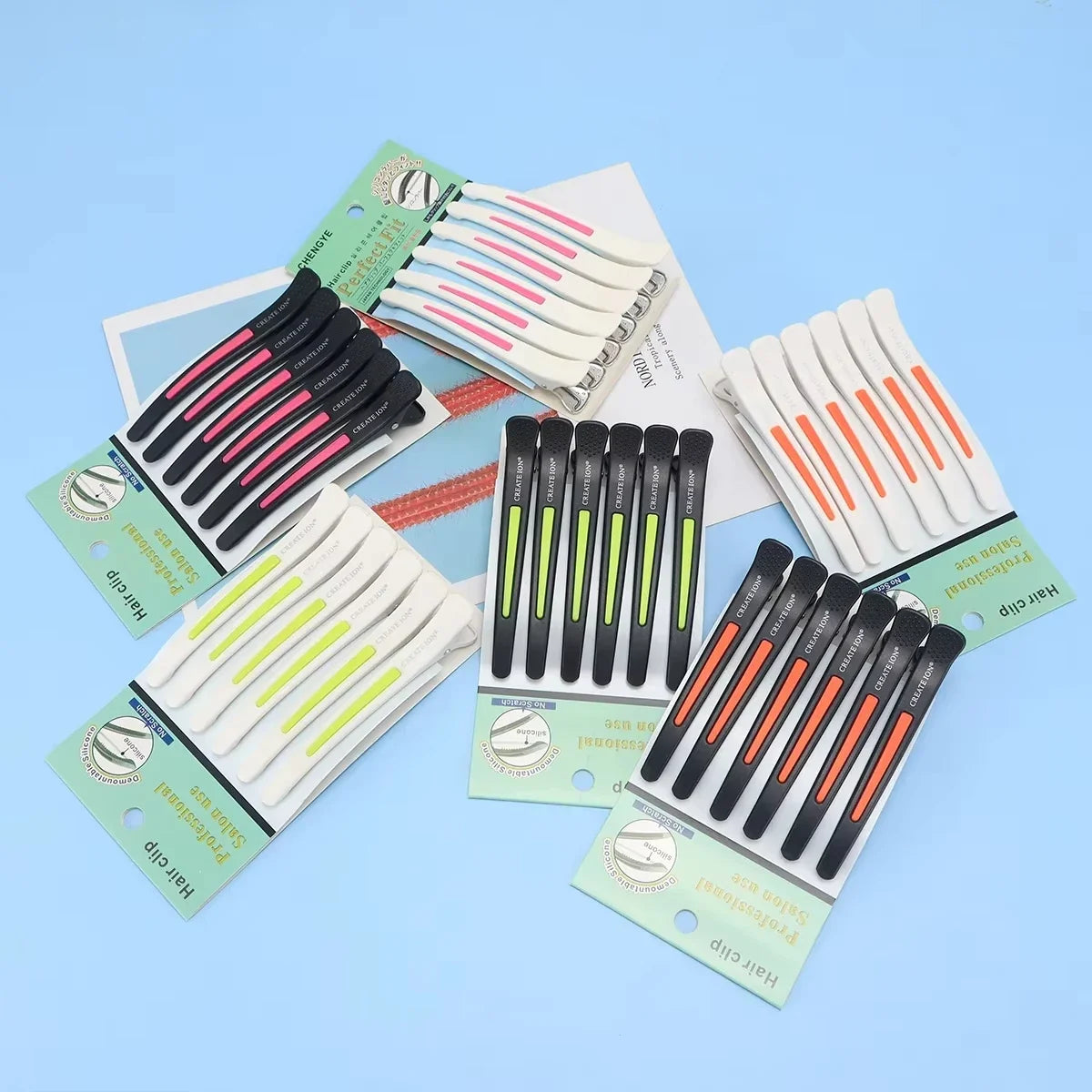 6Pcs Salon Alligator Hair Clips Traceless Hairdressing Clips Claws Section Barbershop Beauty Styling Tools Hairpin Accessories