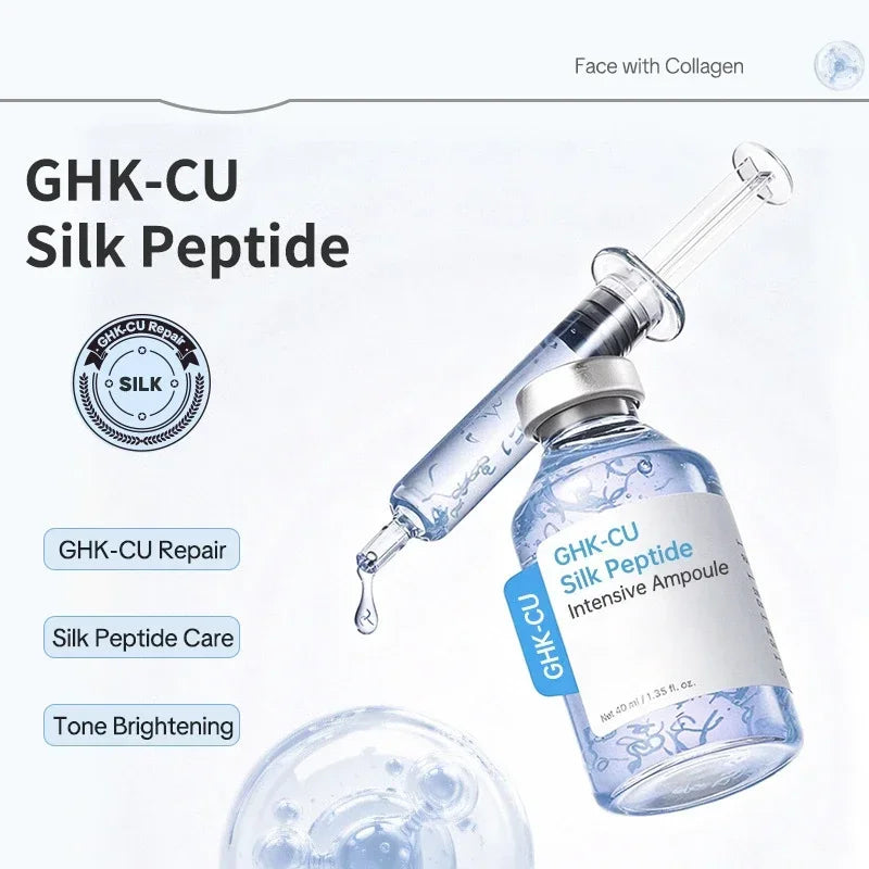 GHK-Cu Blue Copper Silk Peptide Ampoule Serum Deep Collagen Hydrate Moisturize Soften Smooth Firm Korean Facial Skin Care