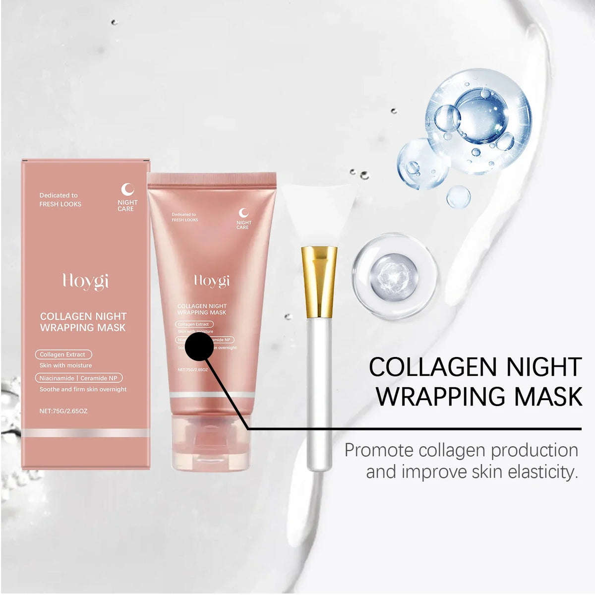 Collagen Peel Off Face Mask Pore Shrinking Hydrating Moisturizing Night Wrapping Mask Cream Firming Skin Peel-off Facial Mask