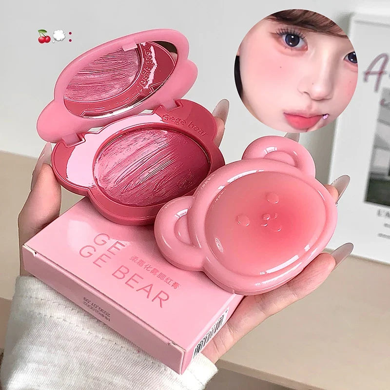 Apricot Pink Blush Cream Makeup Cheek Tint Rouge Violet Blusher Mud Palette Waterproof Monochrome Brighten Facial Moisture Blush