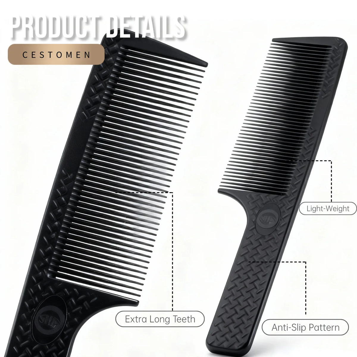 2/8PCS Pro Barber Fade Haircut Combs Anti-static Hair Clipper Combs For Men Wide Fine Tooth Taper Combs Salon Styling Tools