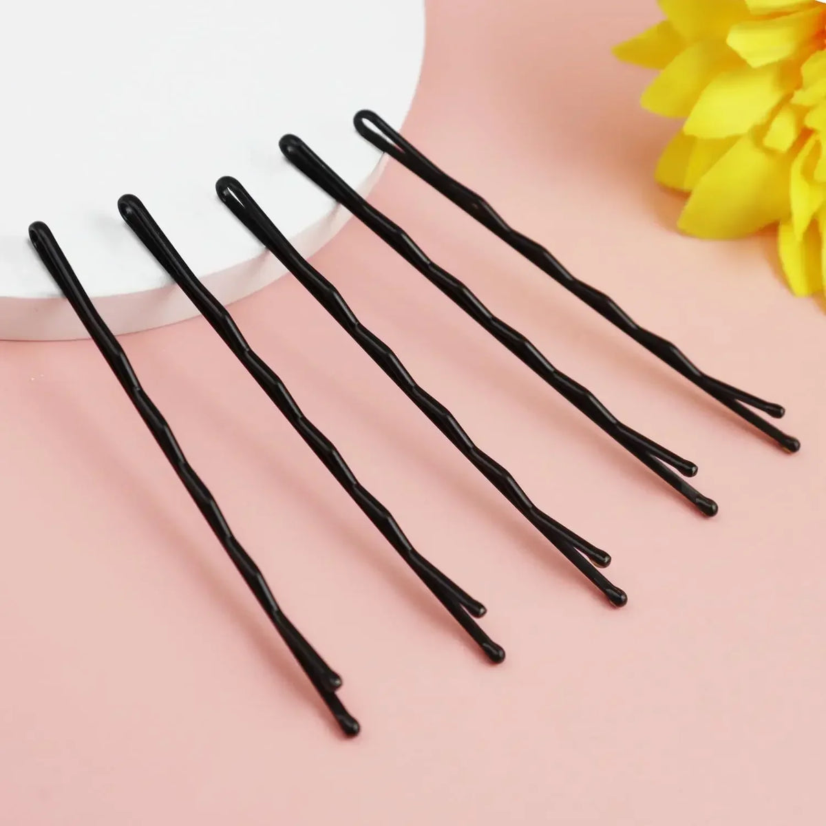 50-600pcs Black Straight Line Hair Clip U-shaped Needle Lady Hairpins Curly Wavy Grips Women Bobby Pins Styling Hair Accessories