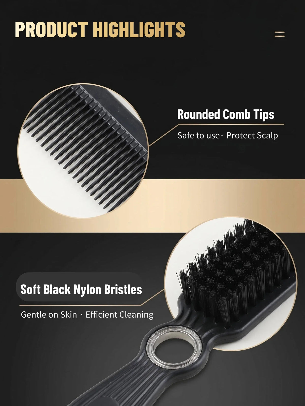1/3PCS New Pro Spinning Barber Fade Brush Combs Dual-Sided Salon Styling Tools For Hair Removal Neck Duster Cleaning Brushes