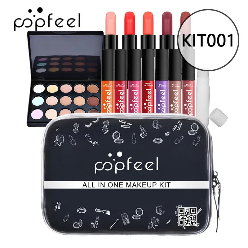 Christmas Makeup Gift Box Foundation Eyeshadow Powder Long Lasting Lip Ink 27 Pieces Birthday Gifts Makeup for Women Full Kit