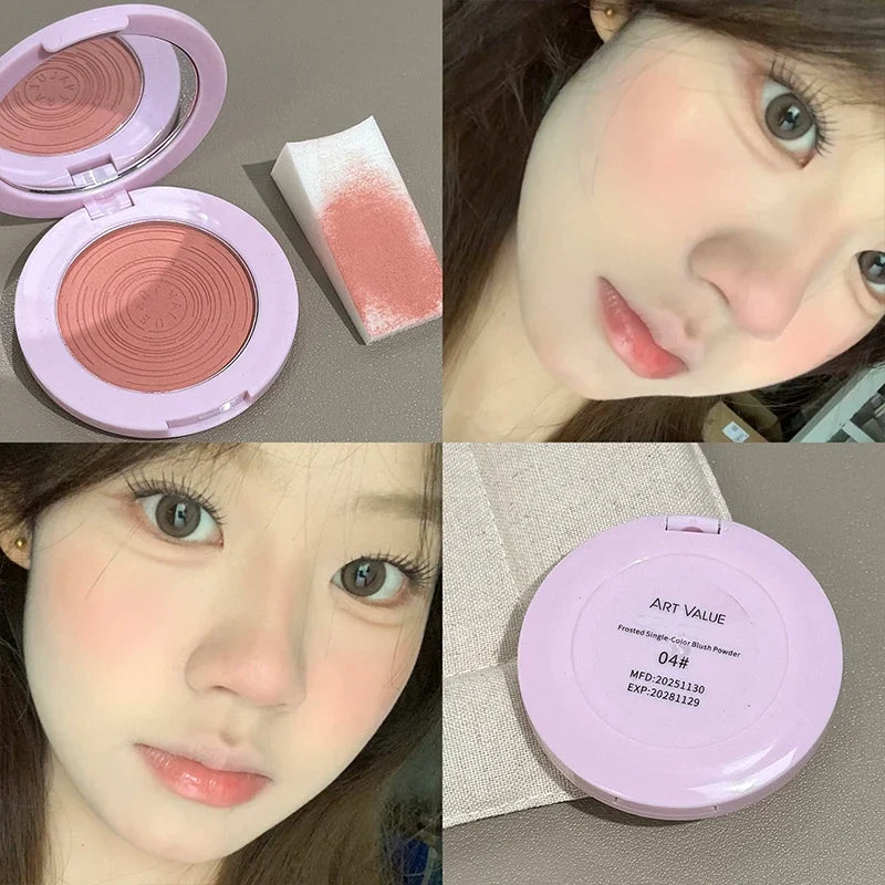 ART VALUE Monochrome Blush Palette Matte Peach Rouge Rose Red Cheek Tint Blush Powder Natural Face Contouring Shadow Cosmetics