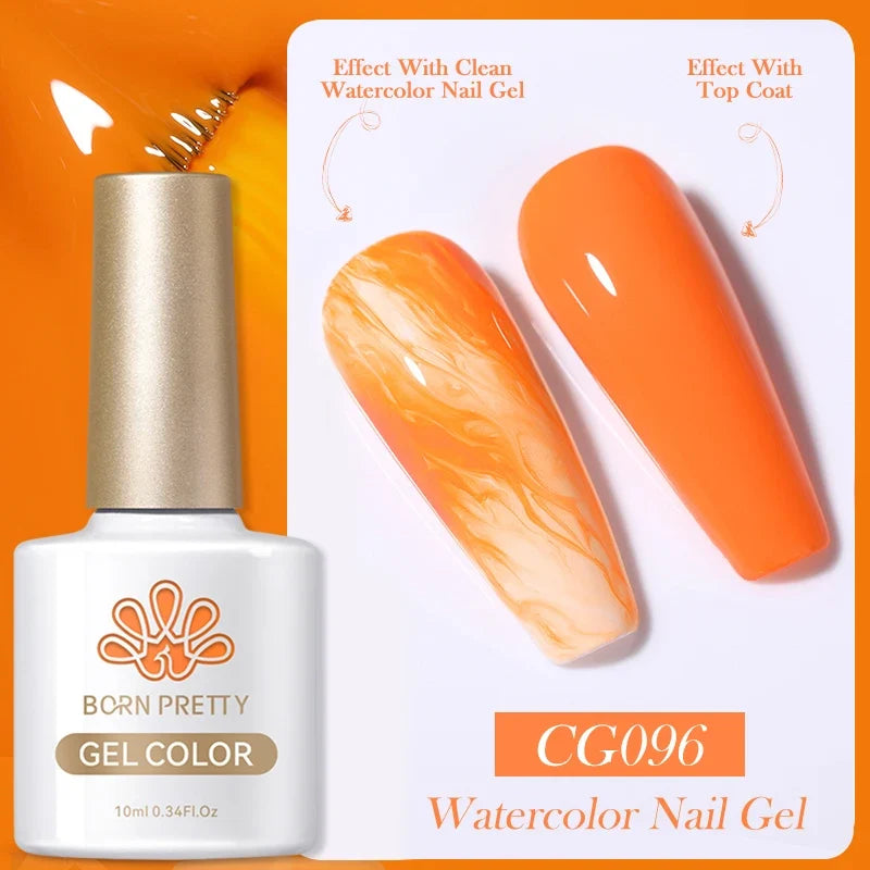 BORN PRETTY 10ml Clear Blooms Gel Polish UV LED Soak Off Nail Art Polish for Spreading Effect Marble Nail Polish Gel Painting