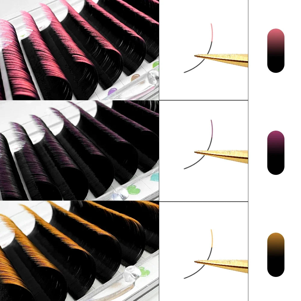 ABONNIE Burgundy Lashes Wine Red Colored Classic Eyelash Extensions Ombre Colorful Lashes
