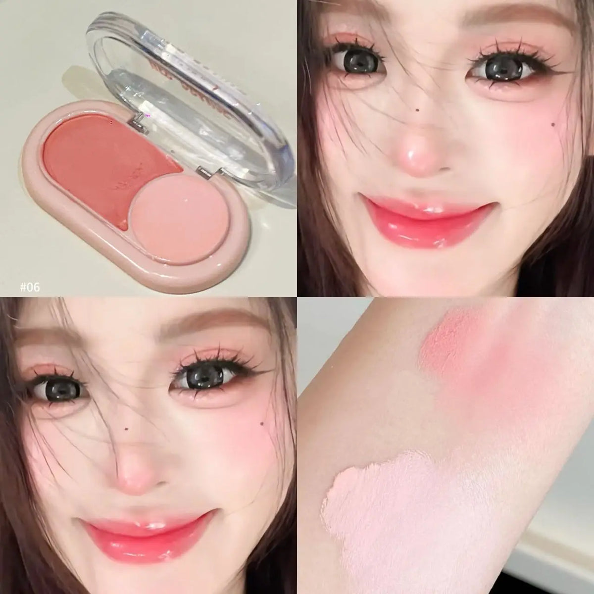 Herorange Two Tone Cream Blush Smooth Texture Natural Blend Waterproof Long Lasting Daily Date Makeup