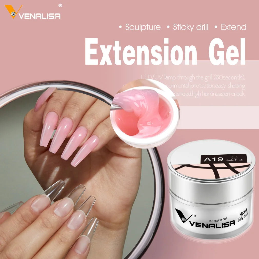 50ml TPO Free Jelly Nail Extension Gel Nail Builder French Nail Gum Venalisa Clear Natural Color Soak Off UV Construction Gel