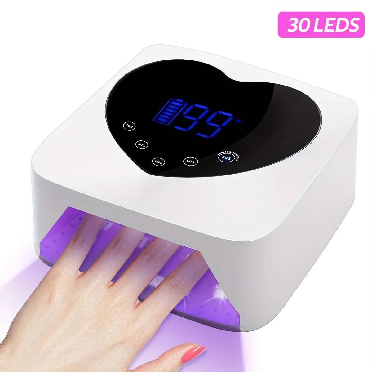 72W Cordless UV Nail Lamp Rechargeable 30 LEDs Nail Dryer with 5 Timer Settings UV Cabin Manicure Light for Nails Nail Art Tools
