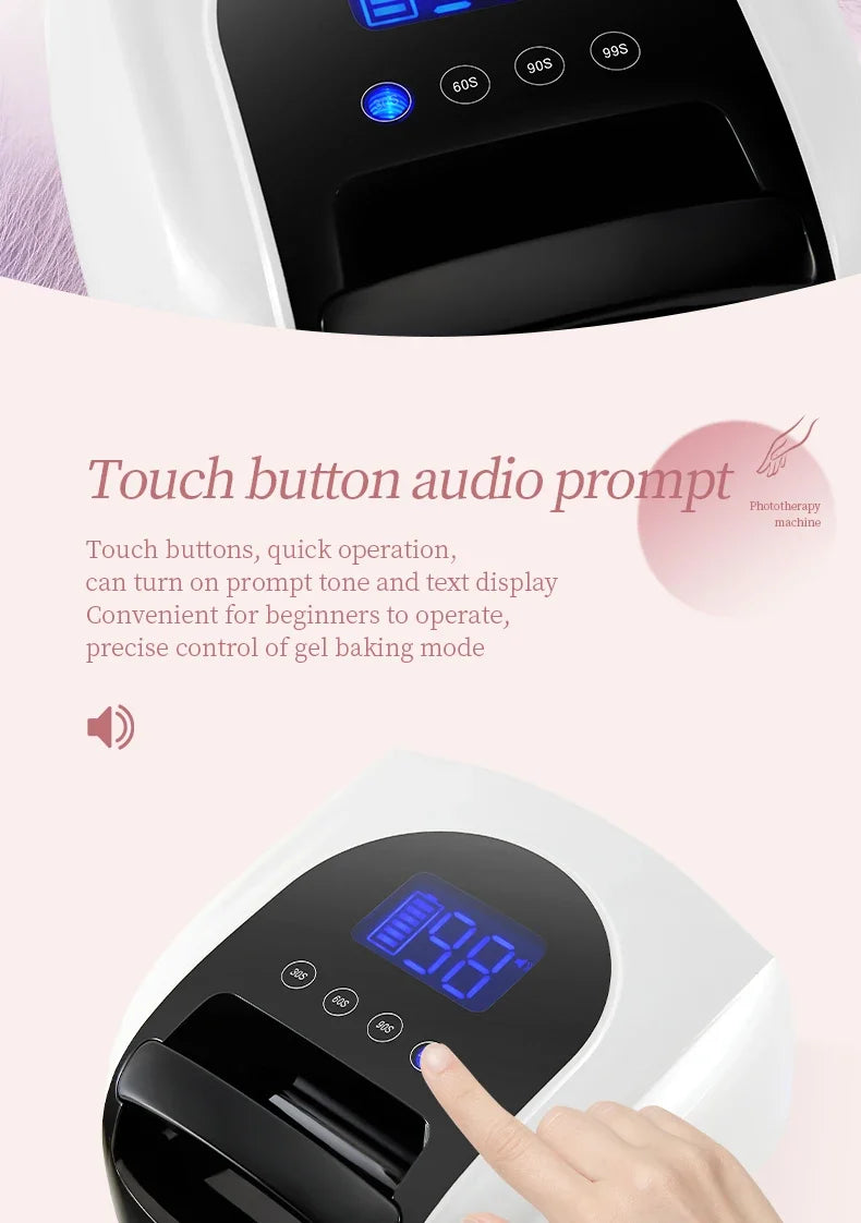 96W Magnetic Removable Bottom Nail Lamp Wireless Gel Polish Dryer Manicure Machine UV LED Light for Nail Portable Nail Lamp