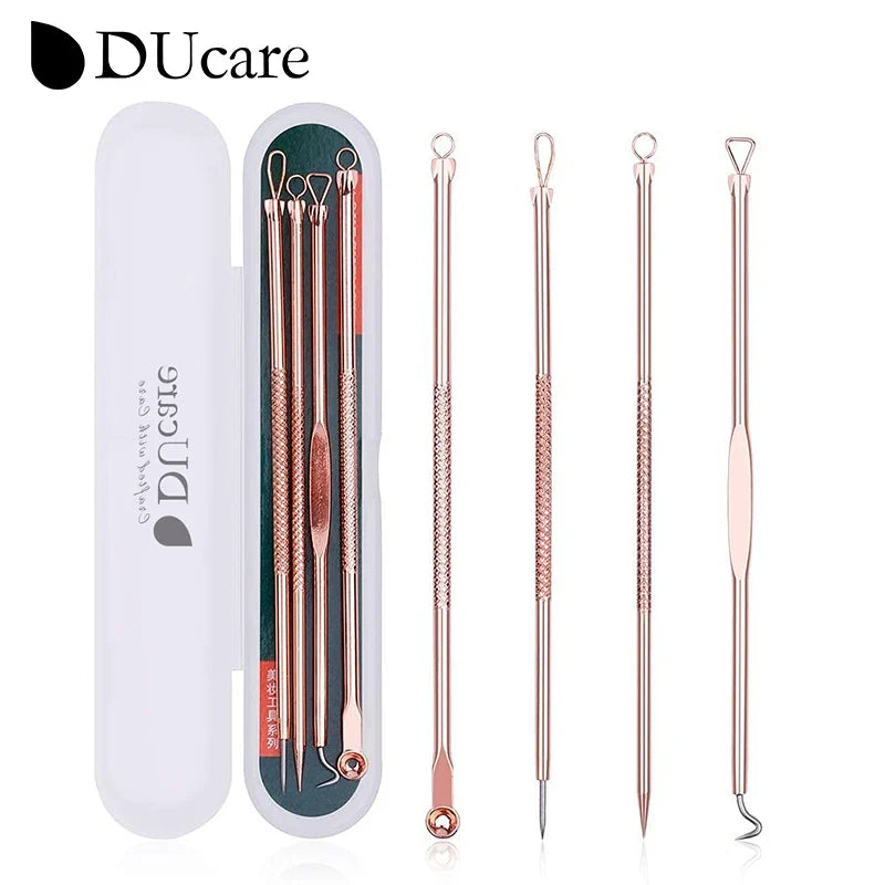 DUcare 4pcs Acne Blackhead Removal Needles Stainless steel Pimple Spot Extractor Acne Treatment Acne Needle Face Clean Care Tool
