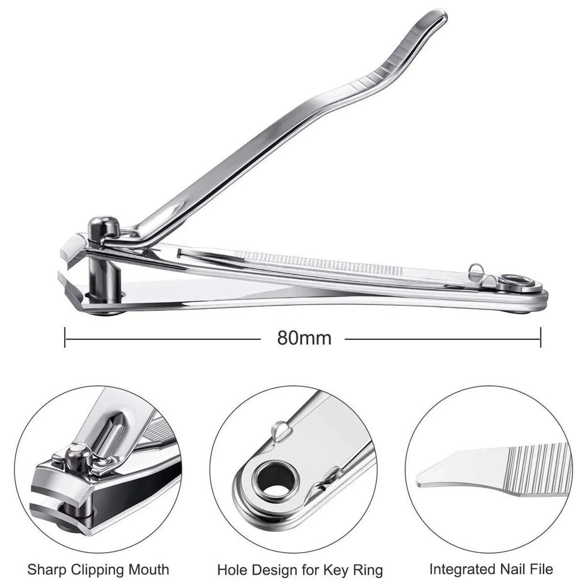 1pc/2pc/3pcs Nail Clipper Premium Sharp Sturdy Stainless Steel Fingernail And Toenail Clipper Cutters Perfect Nail Clippers
