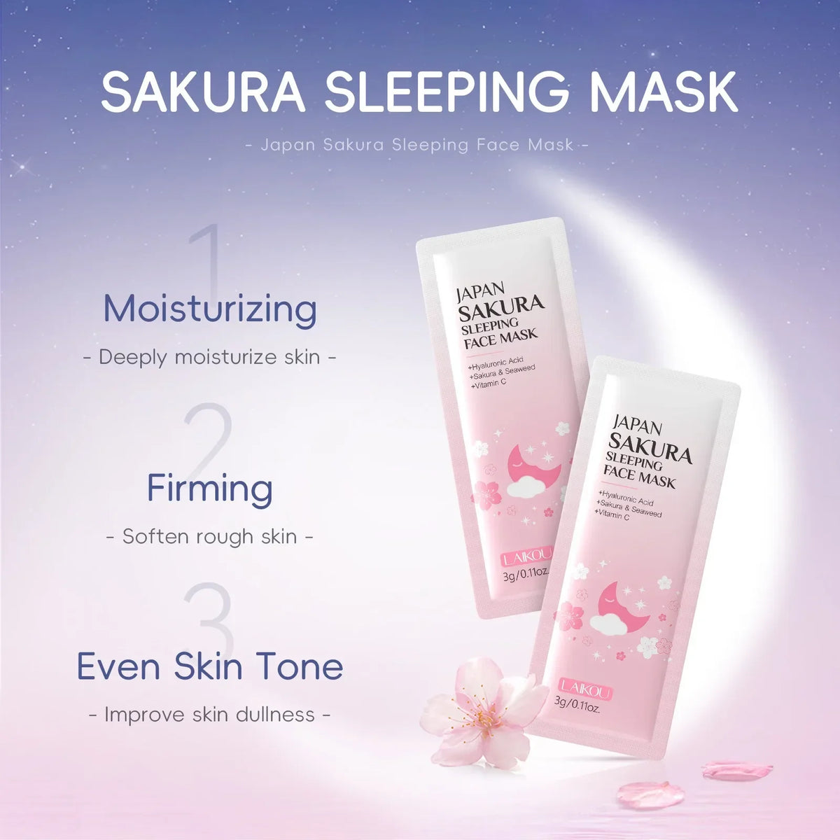 10/20 PCS LAIKOU Moisturizing Facial Mask Hydrating Sleeping Face Sheet Masks Repairing & Nourishing Night Face Mask Skin Care