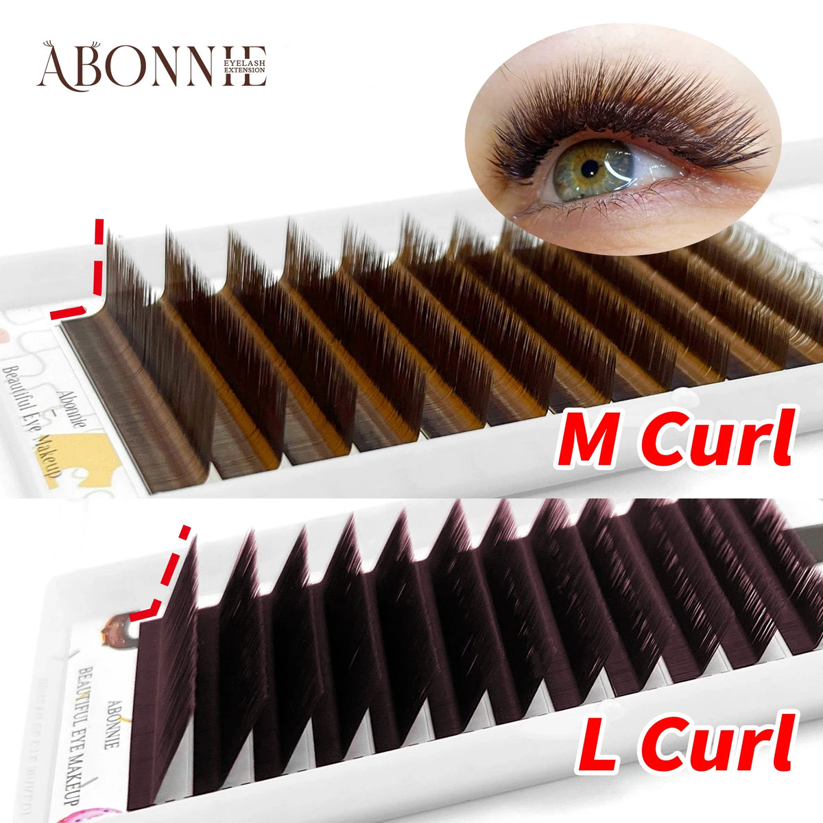 Abonnie LB Dark Brown Lashes Brown Color Classic Eyelash Extensions Foxy Eye Fluffy Individual Eyelashes
