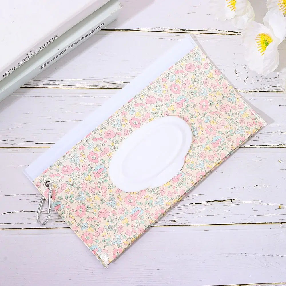 EVA Baby Wet Wipe Pouch Portable Buckle Wipes Holder Case Flip Cover Snap-Strap Reusable Wet Wipe Bag Outdoor Tissue Box