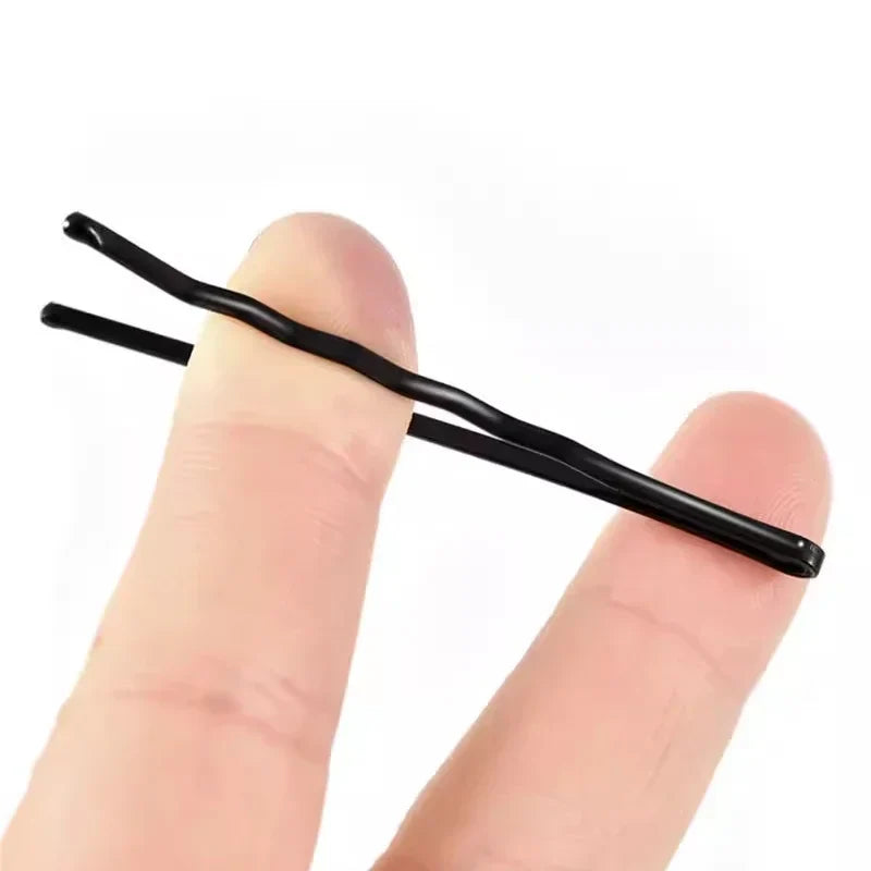 50-600pcs Black Straight Line Hair Clip U-shaped Needle Lady Hairpins Curly Wavy Grips Women Bobby Pins Styling Hair Accessories