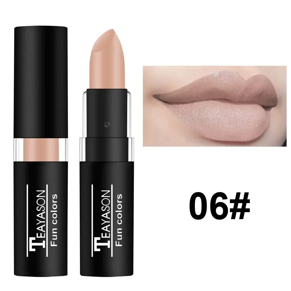 Green Purple Lipstick Christmas Halloween Party Lip Makeup Hot Sale Waterproof Velvet Matte Black White Lipstick Lasting Pigment