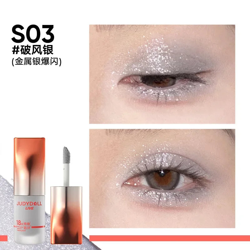Judydoll Shimmer Metallic Glitter Eyeshadow Highly Pigmented Long Lasting Waterproof Liquid Matte Shadow Eye Makeup Cosmetics