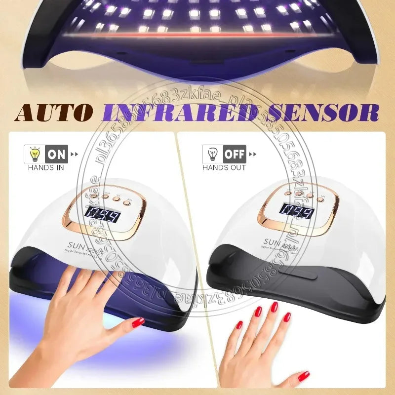 Auto‑sensor UV LED Manicure Lamp,380W Timed Nail Dryer for Home‑salon Gel‑polish Quick Curing Work