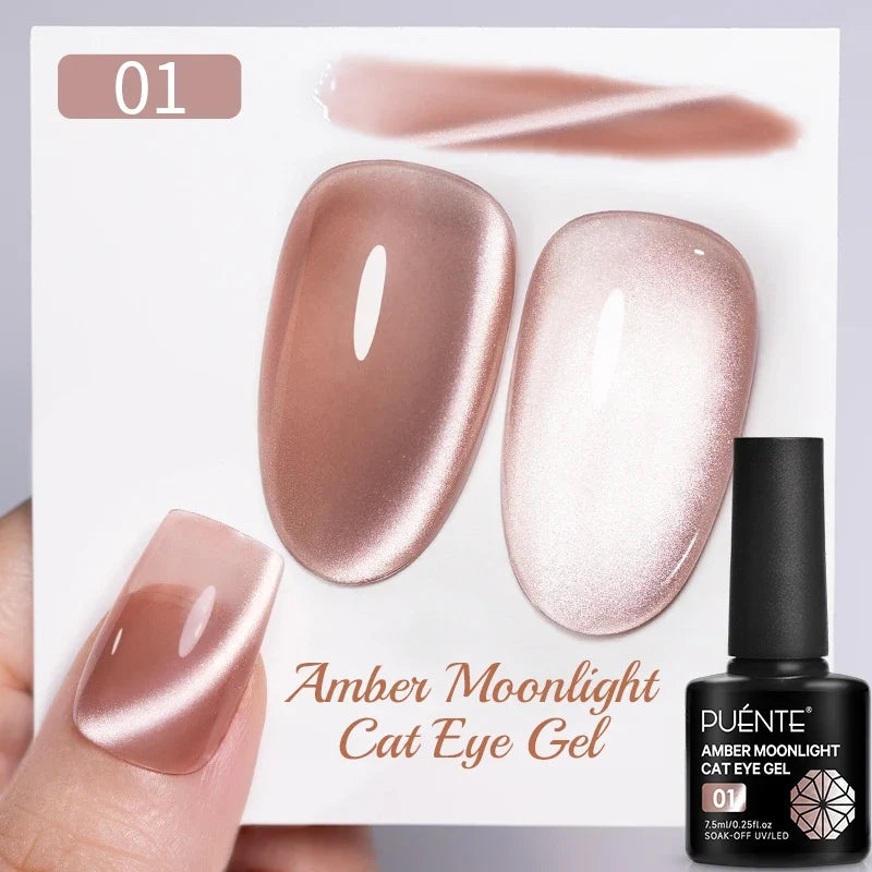 7.5ML Aurora Starlit Cat Eye Gel Nail Polish Rainbow Glitter Galaxy Cat Magnetic Nail Art Gel Soak Off UV Semi-Permanent Varnish