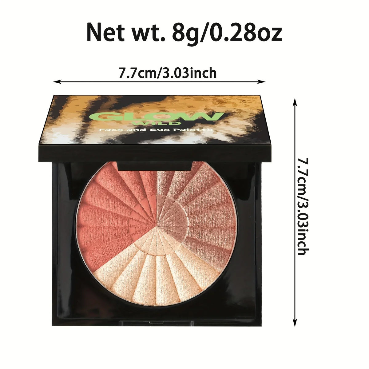 Blush Makeup Palettes, Highlighter Bronze Blush Powder, 3 in 1 Palette Matte Shimmer Glow illuminator Powder Face Highlighter