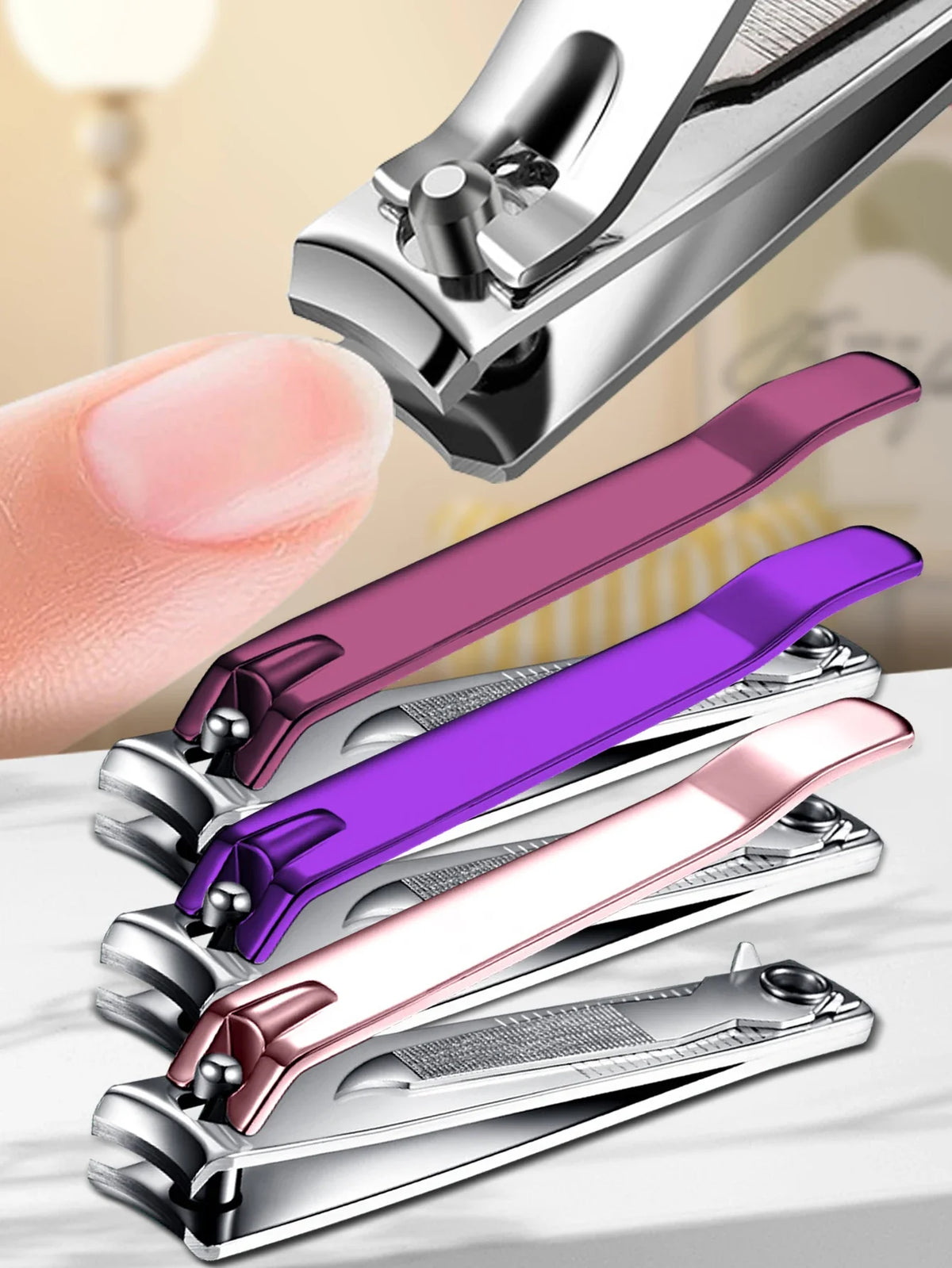 1PC Color Nail Clippers Stainless Steel Nail Cutter Thick Scissor Plier Toenail Fingernail Professional Manicure Trimmer NailArt