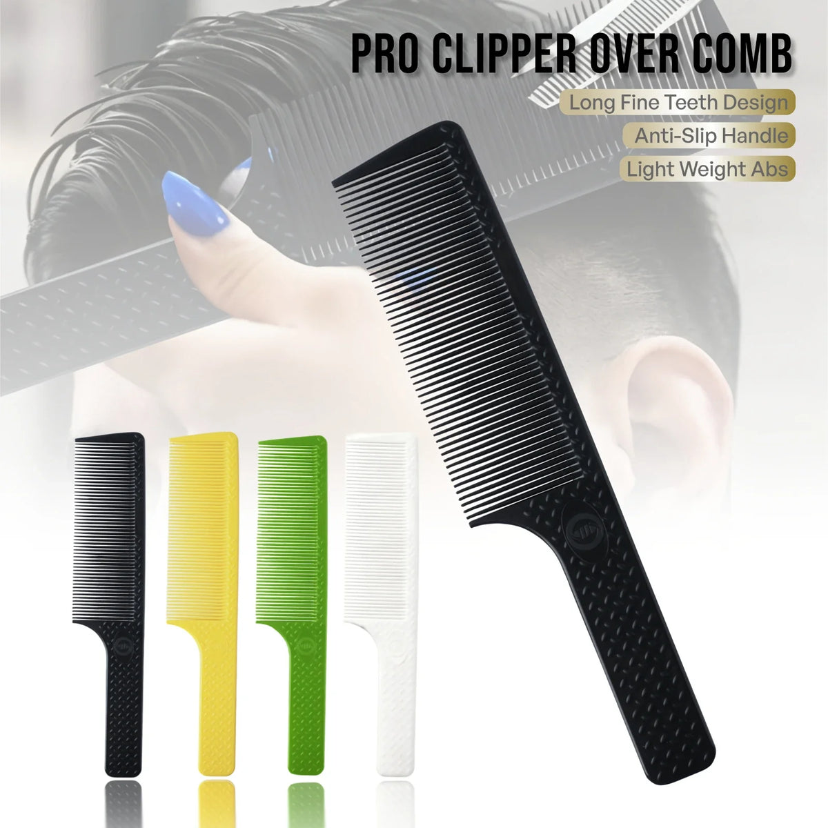 2/8PCS Pro Barber Fade Haircut Combs Anti-static Hair Clipper Combs For Men Wide Fine Tooth Taper Combs Salon Styling Tools