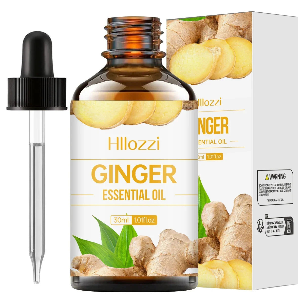 30ml Ginger Essential Oil for Scalp Care Eyelashes Nail Care Aromatherapy Humidifier Diffuser Soap Making DIY