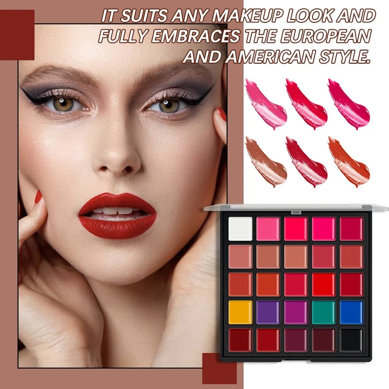 25-Color Velvet Matte Lipstick – Soft Blurred Finish, Smooth & Creamy, Long-Lasting Pigment, Buildable Coverage, Non-Drying